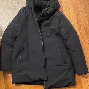 Zara Black Anorak Parka Coat